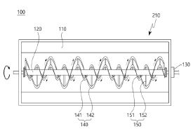 이중 회전 날개를 갖는 교반기 및 이를 포함한 경량 혼합토 배합 시스템